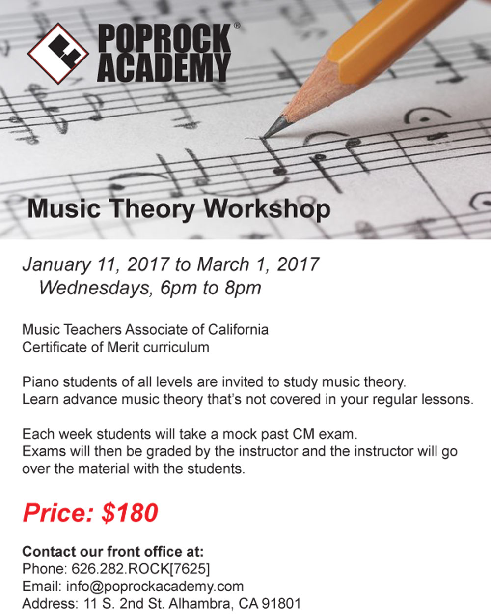 Music Theory Class in alhambra, CA 